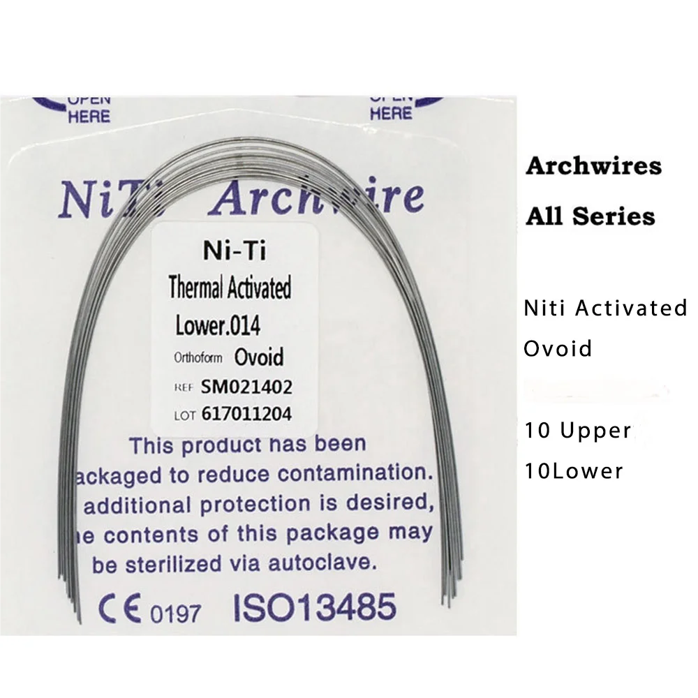 10pcs/pack Dental Orthodontics Arch Wire Thermally Activated Oviod NITI Arcs 012/014/016/018/020 Upper/Lower-6