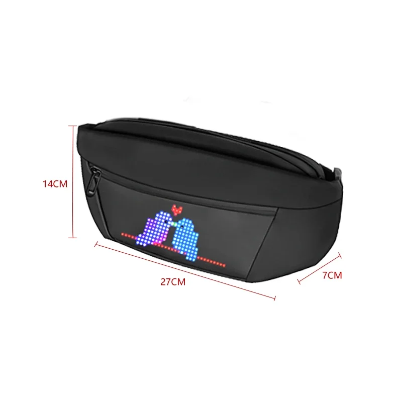 Led Waist Bag Smart  APP LED Pixel Backpack for Women Men DIY Multilingual Graffiti Dynamic Shoulder Bag Chest Bag Led Display-3