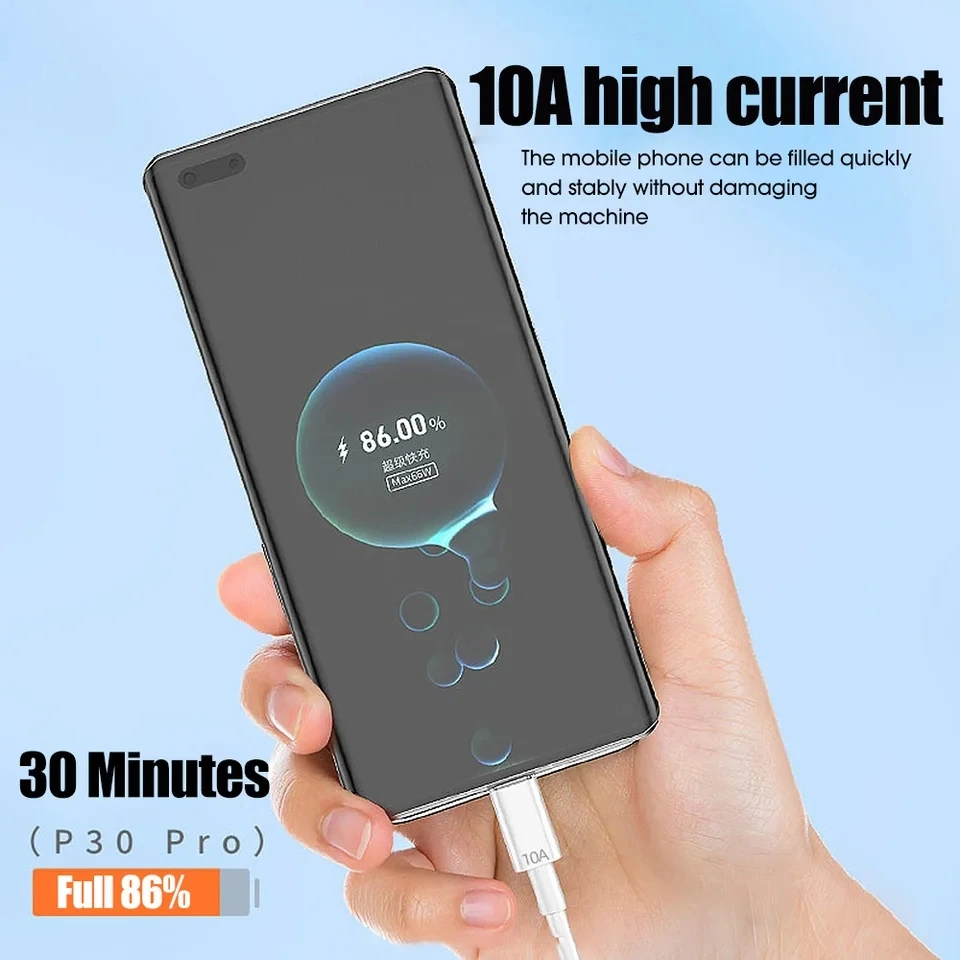 10A 120W USB Type C Super Fast Cable For Huawei 30 Xiaomi redmi Samsung Poco f5 Fast Charging USB C Charger Cable Data Cord-6