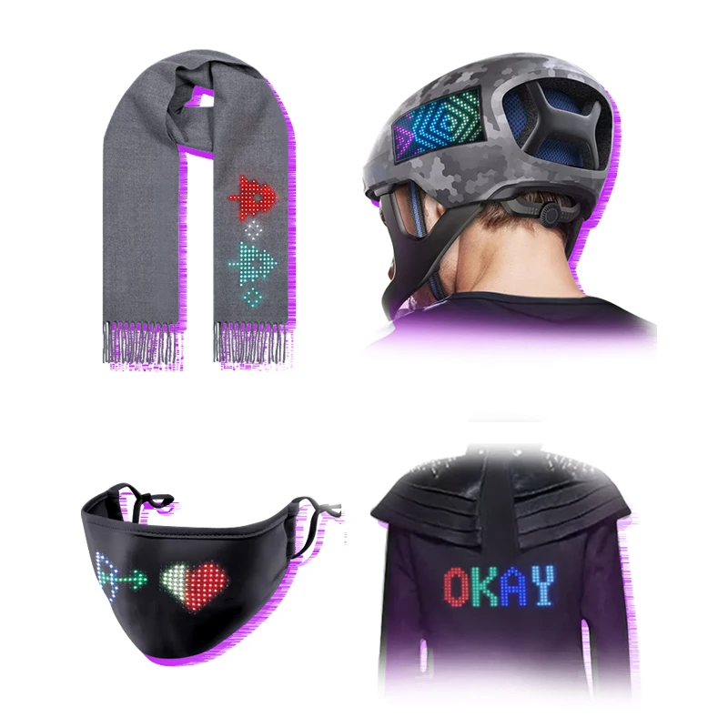 Mini Flexible LED Display Screen, T shirts Hats Insert Programmable Luminous LED Sheets, Light Up  Moving Messages LED Screen-5