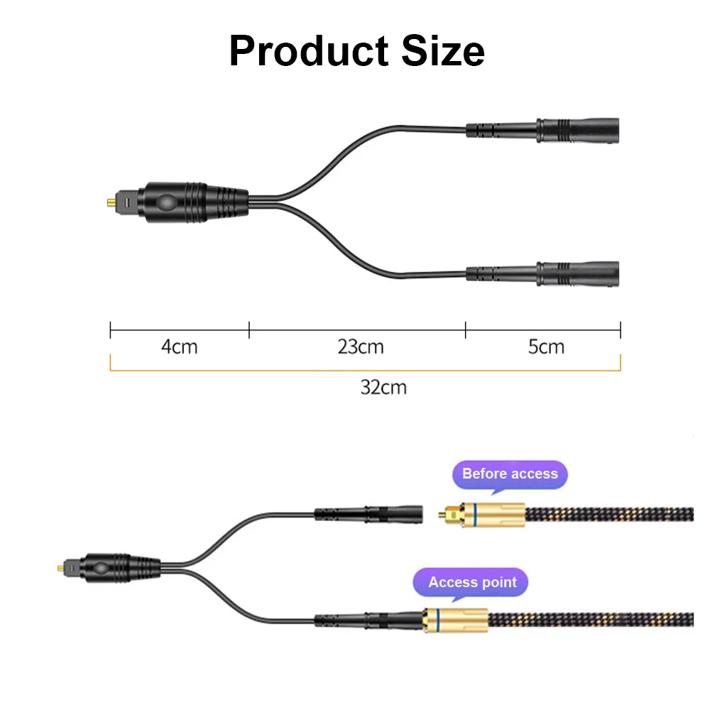 Byscoon 1x2 Toslink Digital Fiber Optic Audio Splitter 1 Male Input 2 Female Output (for Home Theatre, Xbox, PS3/PS4)-6