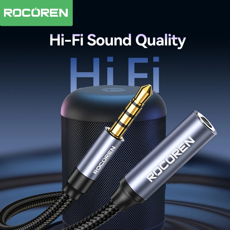Rocoren AUX Cable 3.5mm Jack Male to Female Audio Extension Speaker Cable Converter For Phone Headphones Laptops Tablets adapter-5