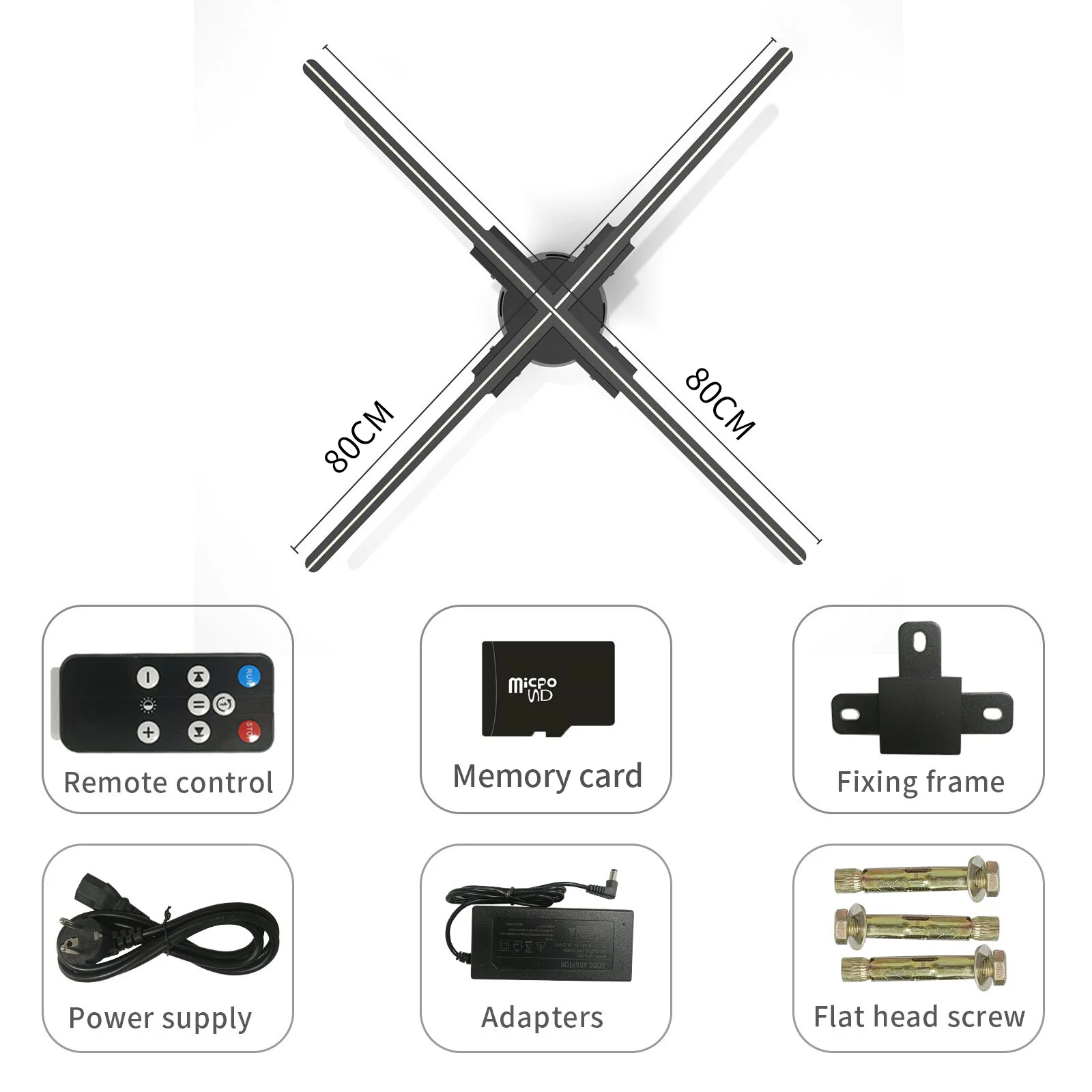 80CM 3D Fan Hologram Projector Wifi Display Advertising Logo Light Led Sign Holographic Lamp Three-Dimensional Projectors-6