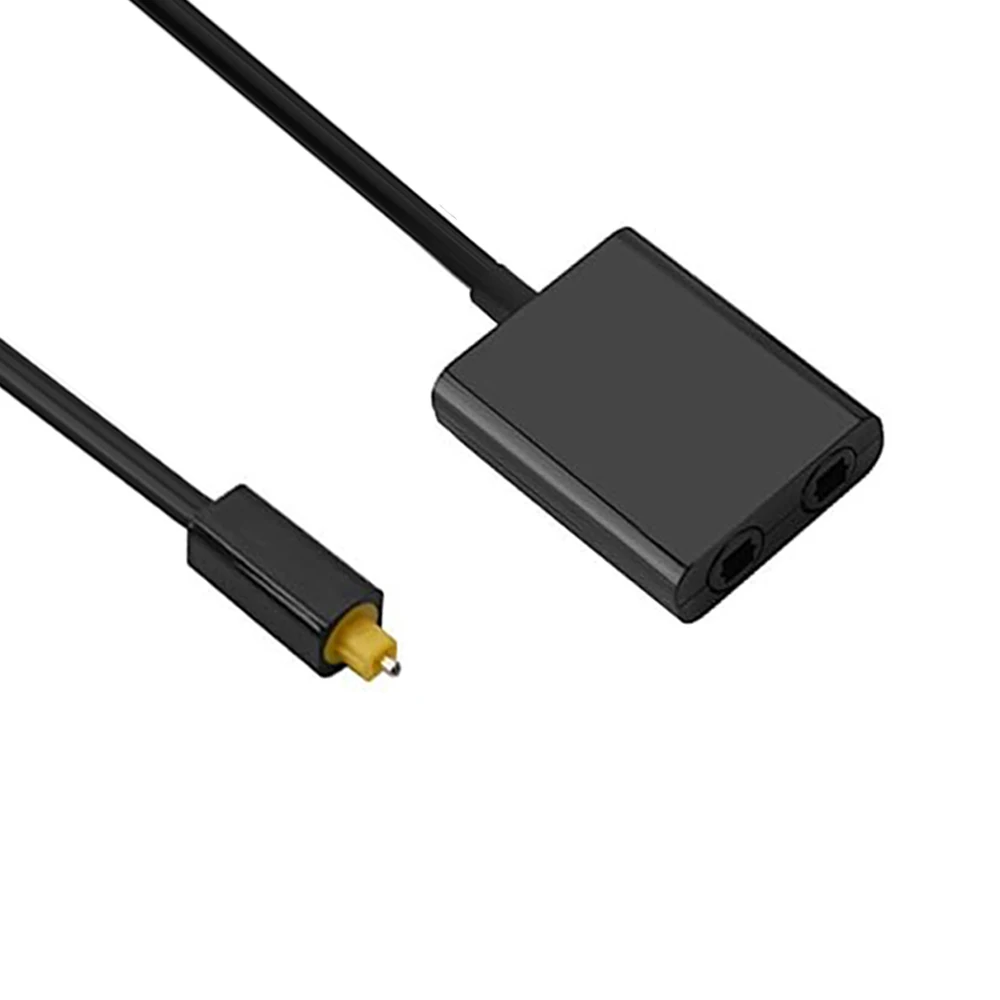 Elistooop Digital SPDIF Optical Audio Splitter 2 Way Toslink Splitter Adapter 1 input 2 Output SPDIF Optical Cable Splitter Hub-5