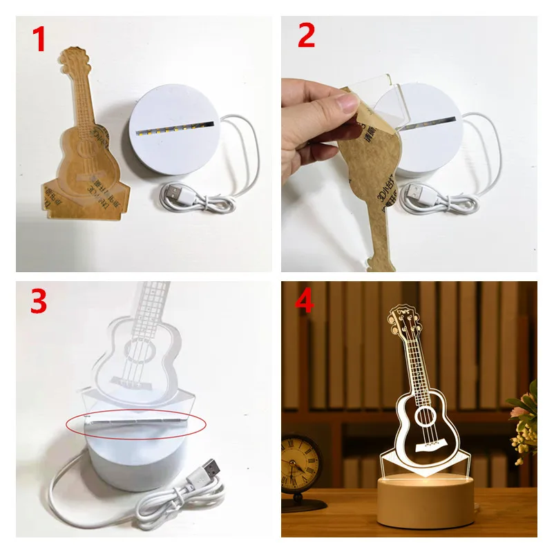 3D Lamp Acrylic USB LED Night Lights Neon Sign Lamp Xmas Christmas Decorations for Home Bedroom Birthday Decor Wedding Gifts-6