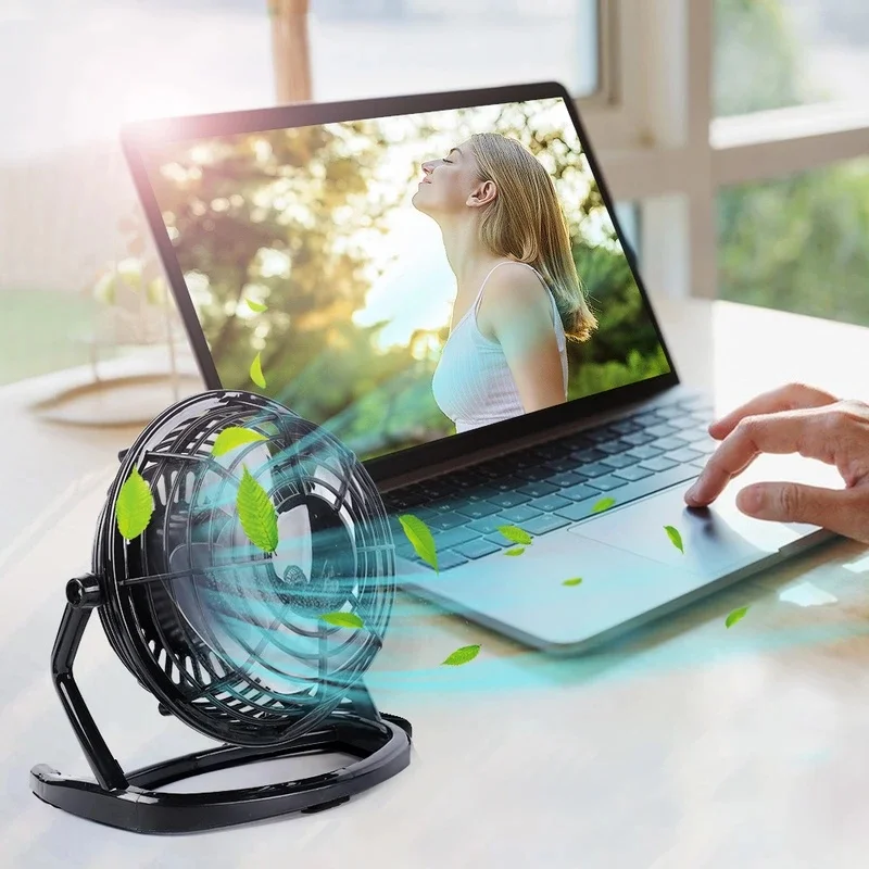 USB Silent Fan Desk Cooler for Laptop Notebook Desktop PC Office Summer Cooling Fan 4 Blades Rotatable USB Mini Fans Socket-4