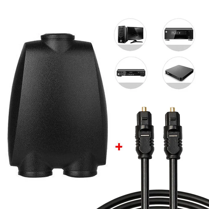 2 Way Toslink Splitter Adapter 1 input 2 Output SPDIF Optical Cable Splitter Hub for CD DVD-2