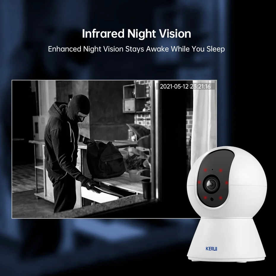 KERUI 5MP 4K Tuya Smart Mini WiFi IP Camera Indoor Wireless Home Security AI Human Detect CCTV Surveillance Camera Auto Tracking-6