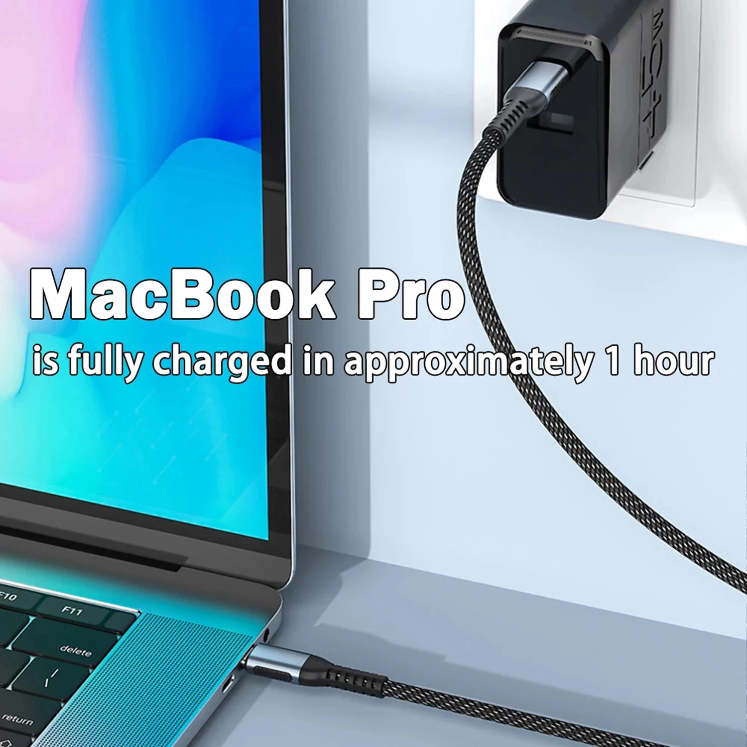 PD 240W Super Fast Charging Cable for Laptop Tablet USB Type C Data Cord for Macbook Air iPad iPhone 15 Pro Max Xiaomi Dell HP-3