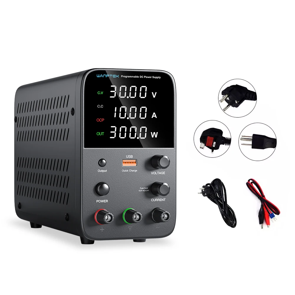 Wanptek Adjustable DC power supply 30V 10A 60V 5A Lab Bench Power Source Stabilized Power Supply Voltage Regulator Switch 220V-5