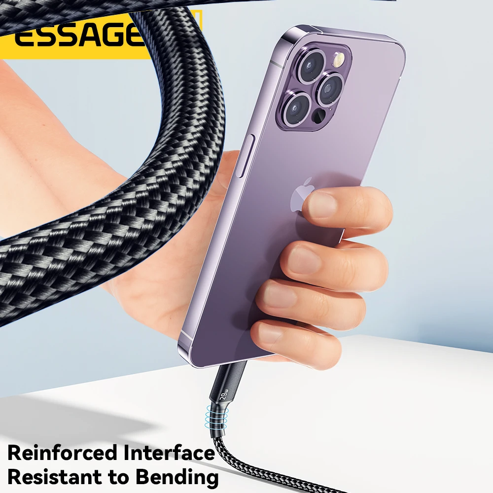 Essager USB C Cable For iPhone 14 13 12 11 Pro Max Xs 8 Plus iPad Macbook Wire 29W PD Fast Charging Type C To Lighting Data Cord-5