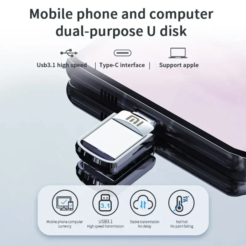 Xiaomi Original Metal USB Flash Drive 2TB Large Capacity Portable Pendrive USB 3.0 High-Speed File Transfer Waterproof U Disk-3