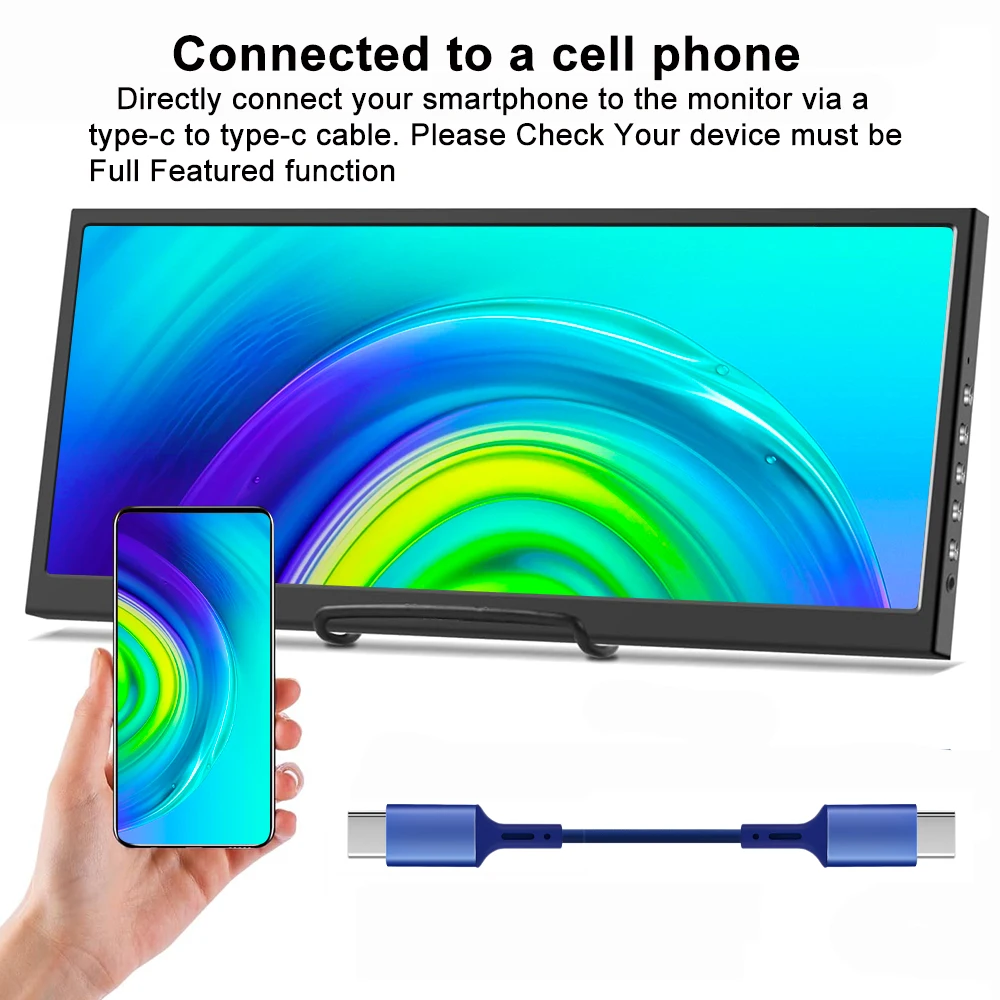 12.3‘’ Touch Portable monitor LCD Display IPS 1920x720 Extended Monitor for Raspberry Pi 5 4 3 Laptop PC GPU CPU Monitoring-4