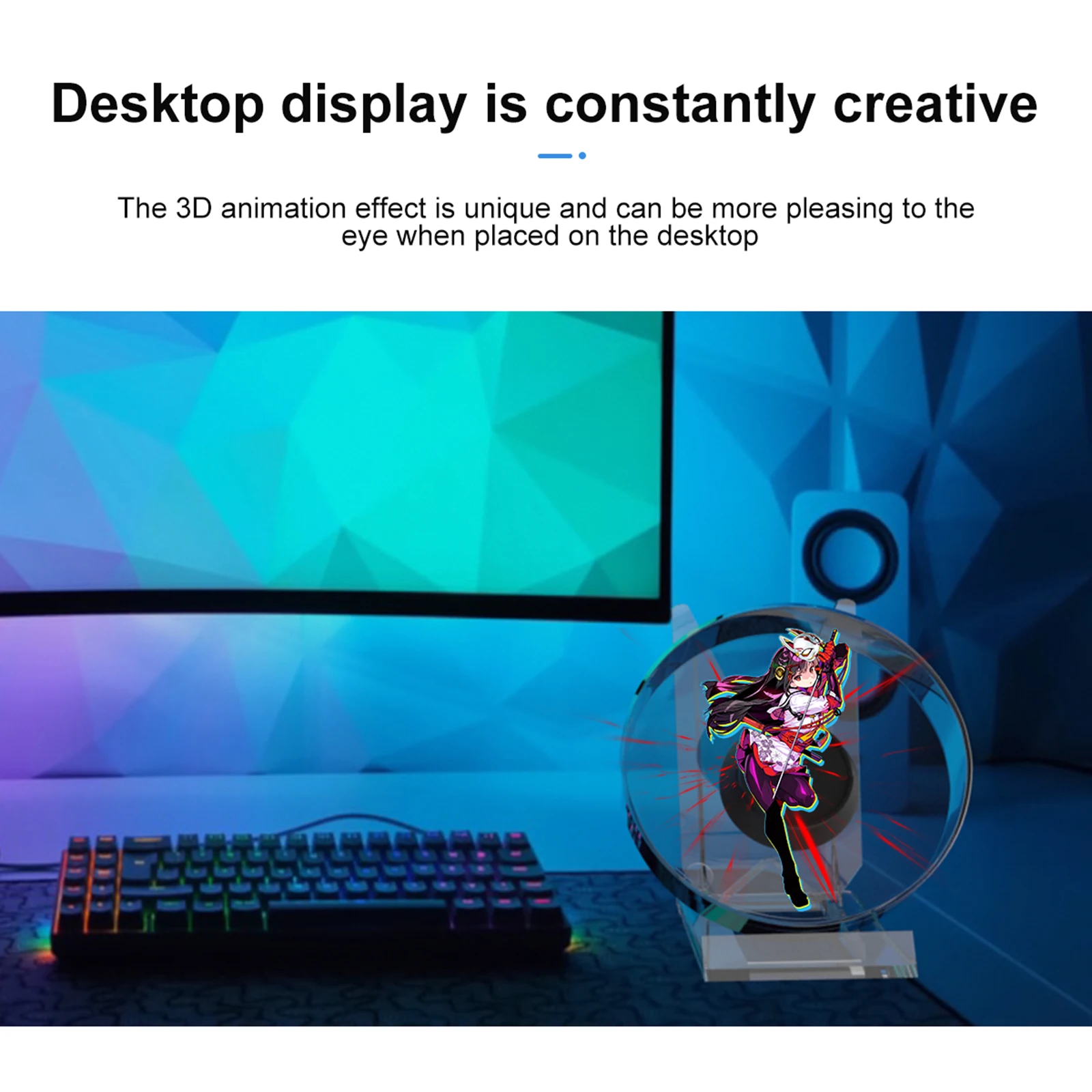 3D Holographic Projector Naked Eye Support Music Player Desktop 3D Fan Advertising Logo Light Remote Advertise Display Machine-3