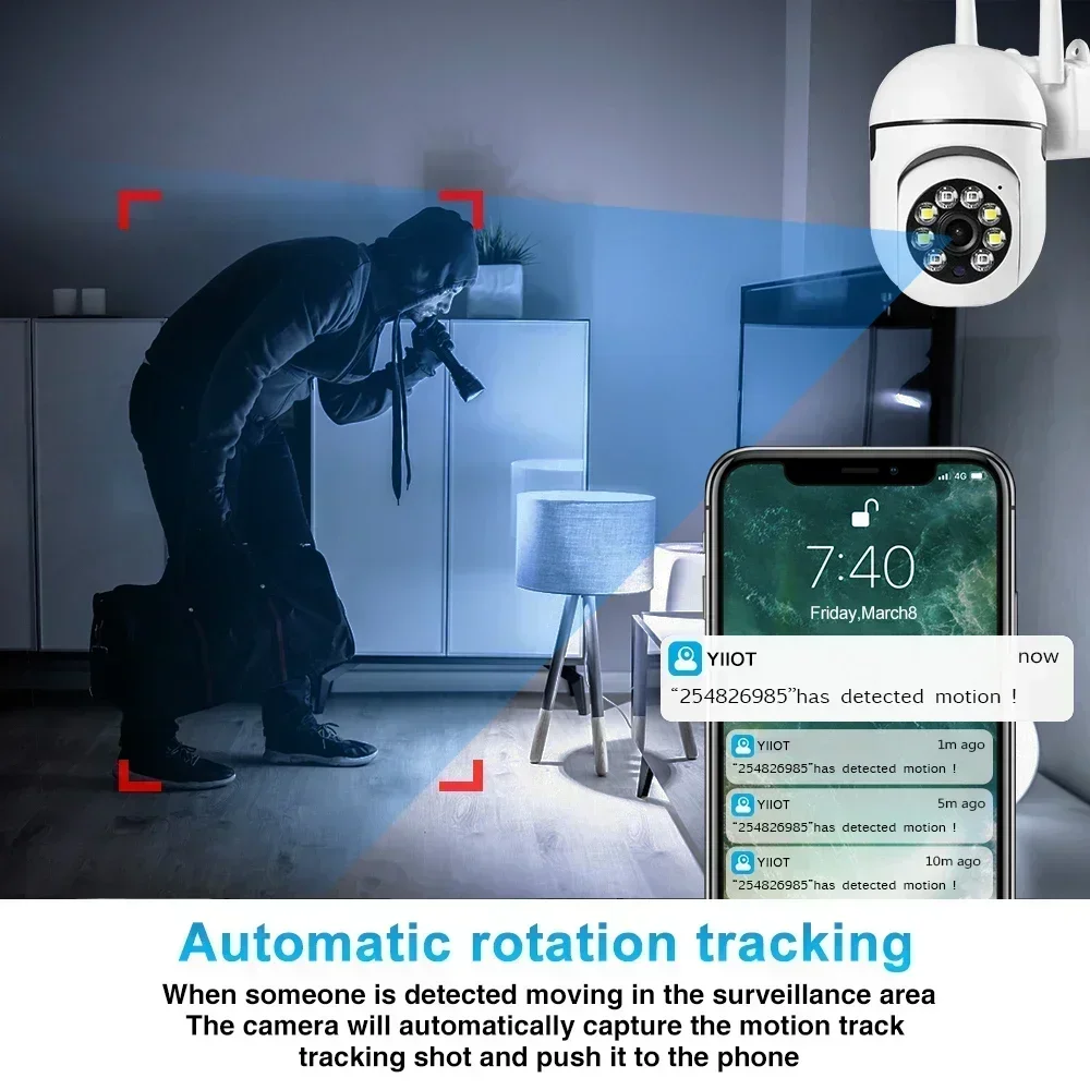 2.4G 1080P Cameras Wifi Video Surveillance IP Outdoor Security Protection Monitor 4.0X Zoom Home Wireless Track Alarm Waterproof-3