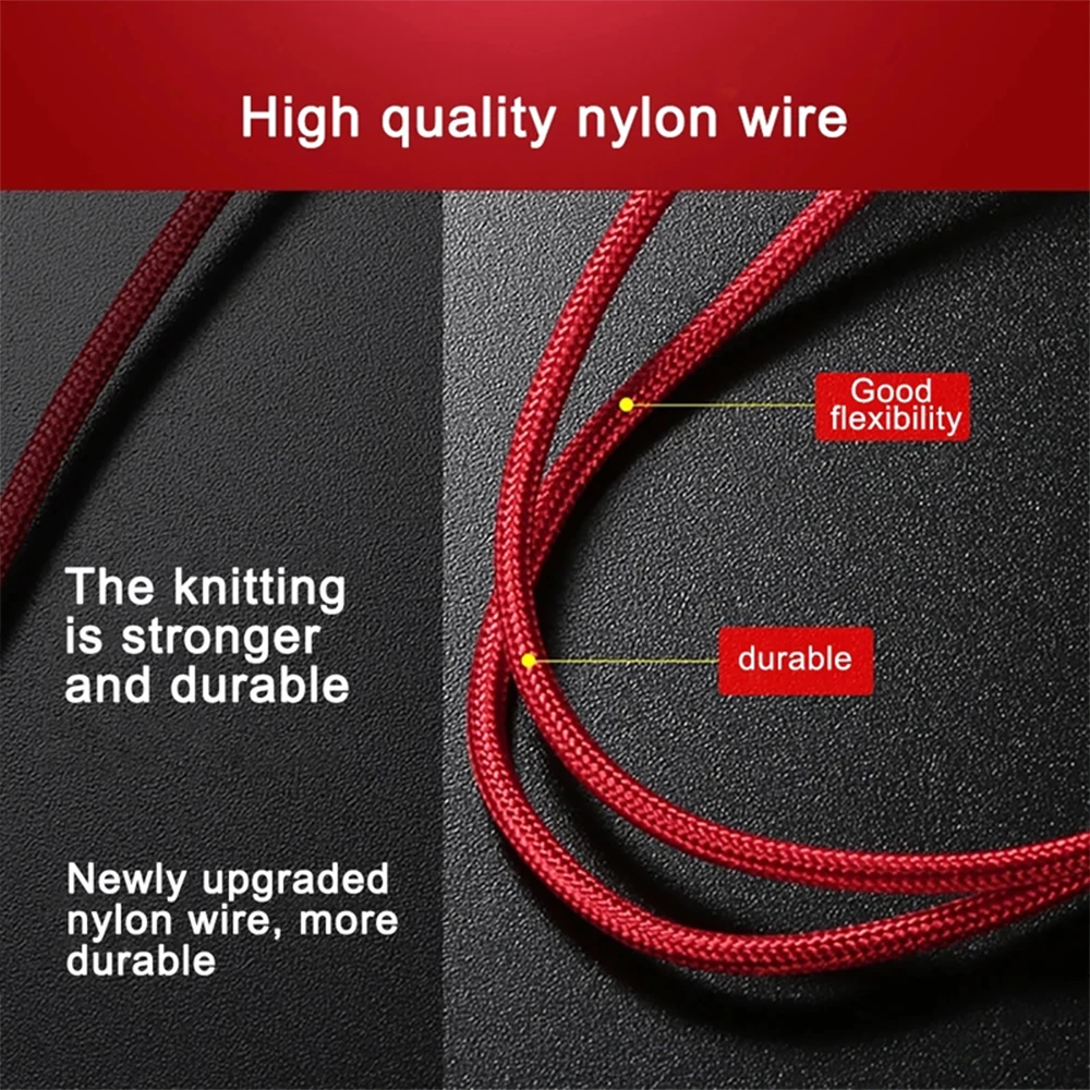 3 In 1 USB Charger Fast Charging Cable Type C Micro LIGHTNING Multi Charger Cable for iPhone Huawei Samsung Nylon Braided Cord-3