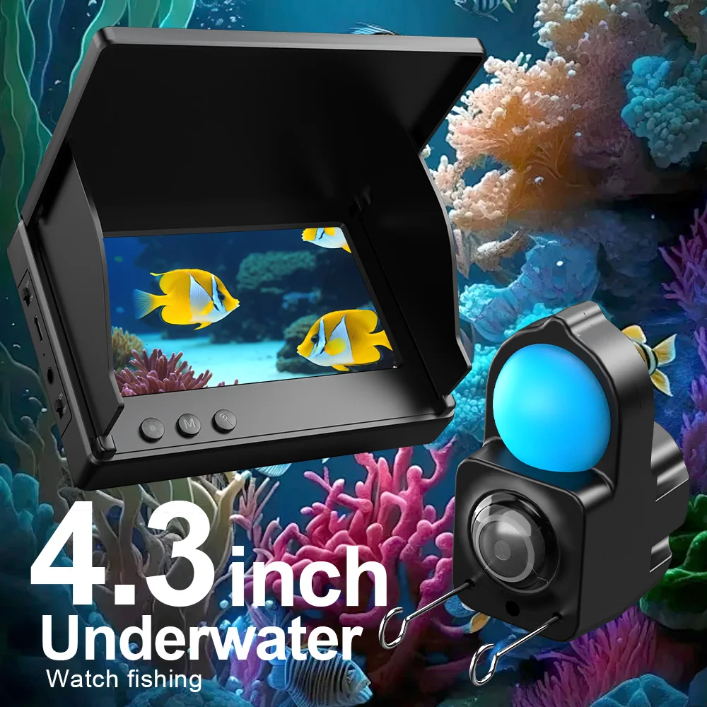 Portable Fish Depth Finder Water Handheld 1080P 4.3 Inch LCD Fish Finder Underwater 120° Fishing Camera With Night Vision-6