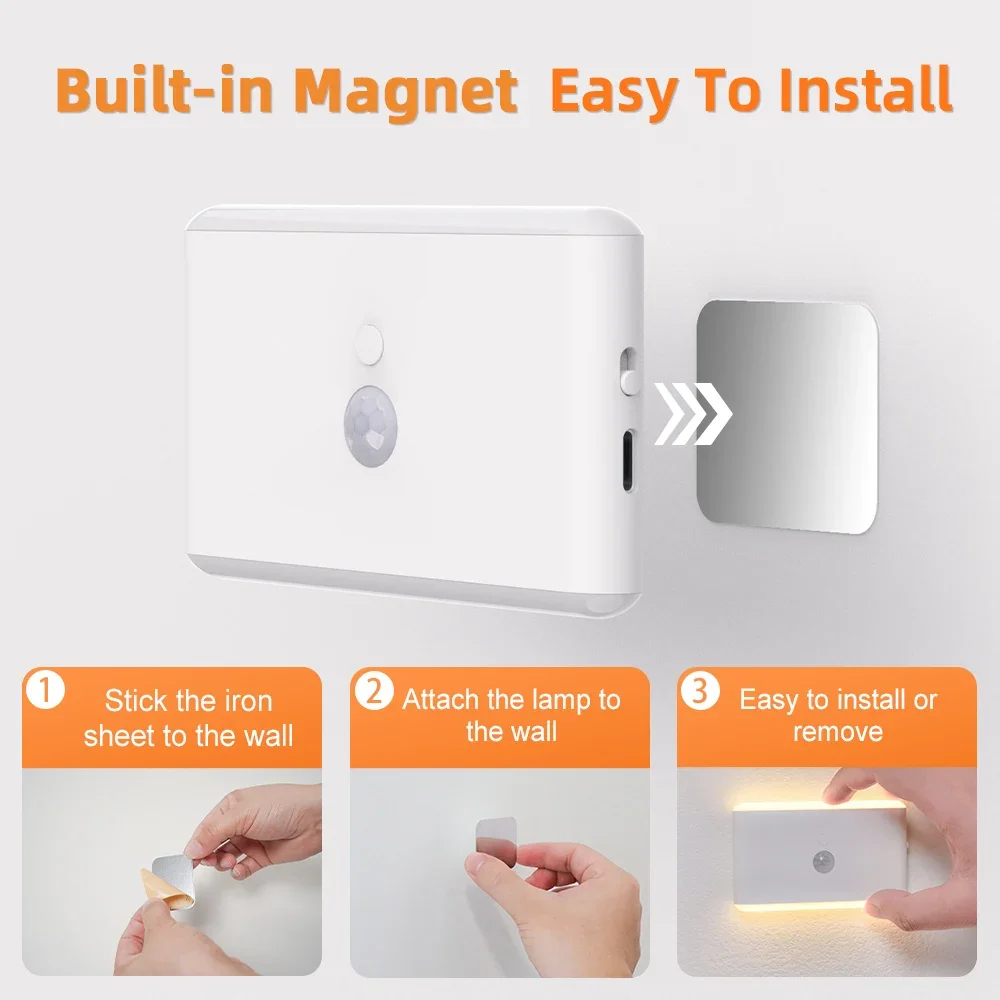 Night Light with Motion Sensor Indoor Bright LED Lamp 3 Modes Stair Lighting Dimmable LED Lights for Bedroom Cabinet Lamp-3
