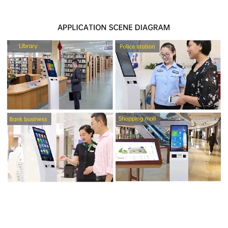 TouchWo Restaurant Ordering Android Win10 Win11 Linux Totem Self Service Payment Kiosk With Printer NFC QR Code Finger Reader-6