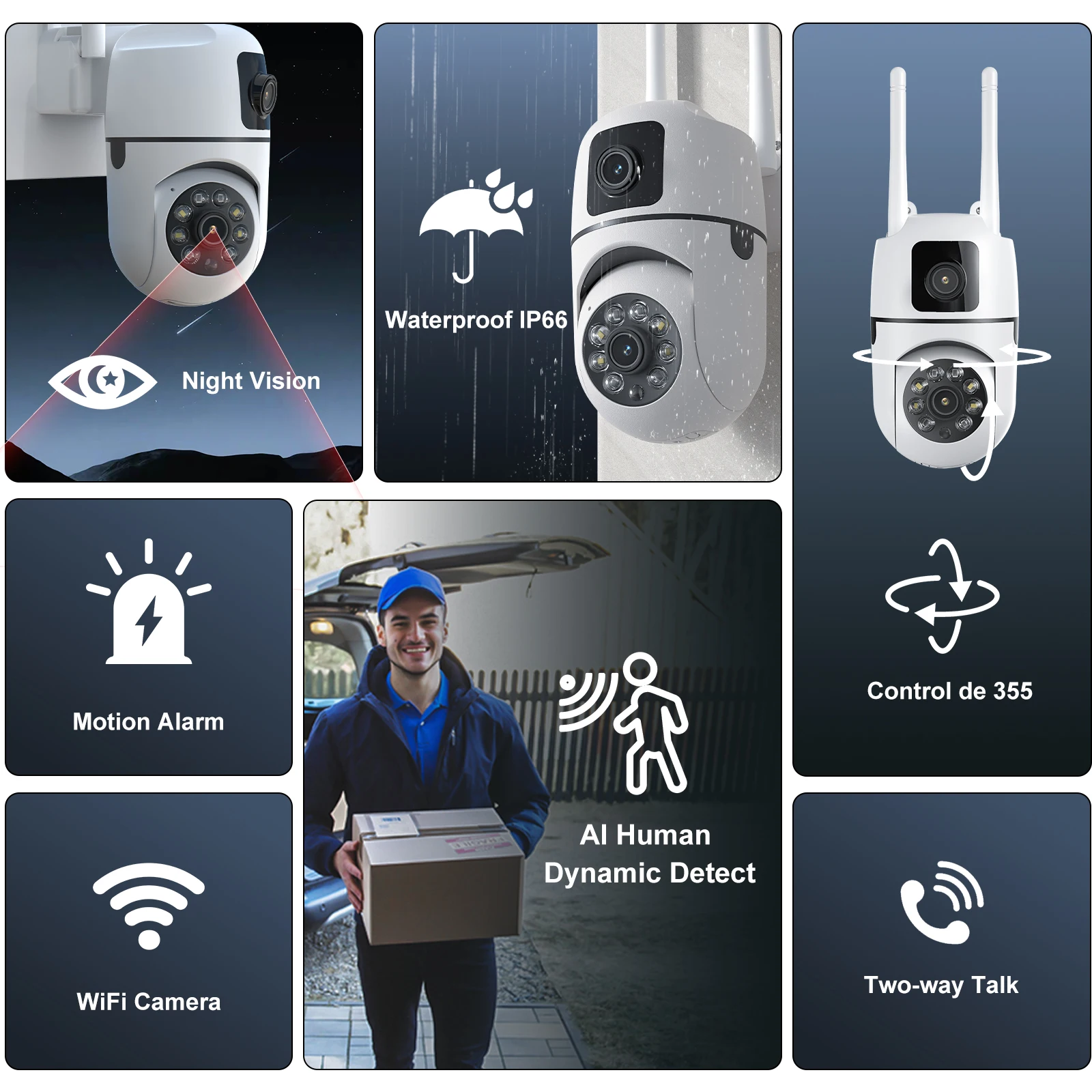 4K 8MP PTZ WIFI Camera Dual Lens Outdoor Night Vision Human Detection Auto Track CCTV Surveillance IP Camera Security Protection-6