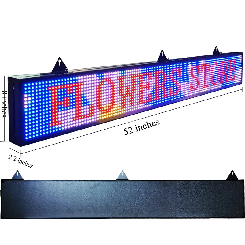 Outdoor Full Color P10 Wifi Scrolling Texts Messages Board Programmable Led Sign (1320x200mm)-3