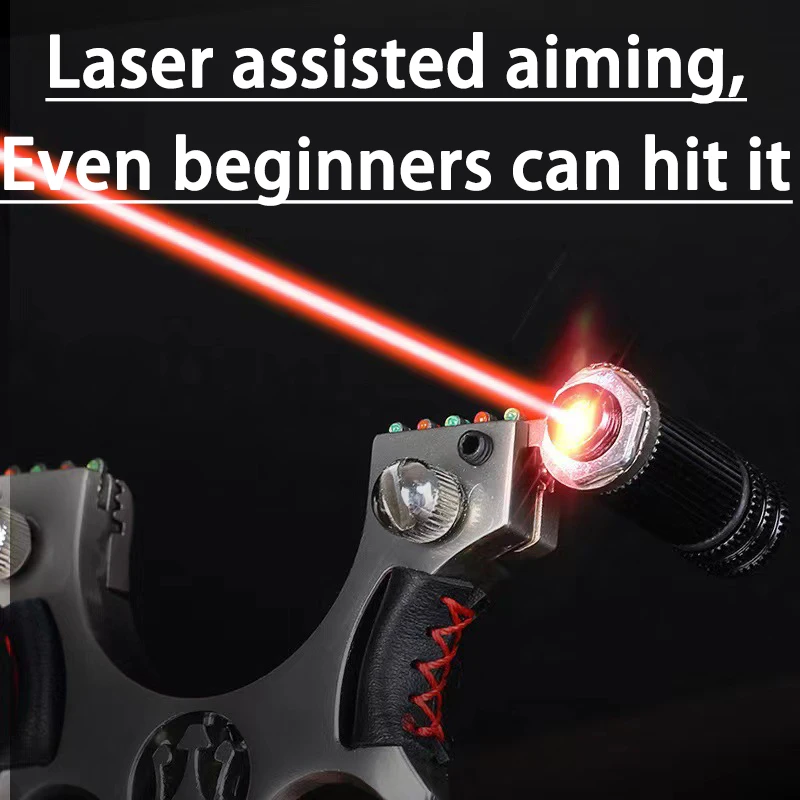 Laser Aiming Metal  Slingshot for New Player Professional Slingsshot Powerful Alloy Bow Shooting Outdoor Hunting Sling Shot-2