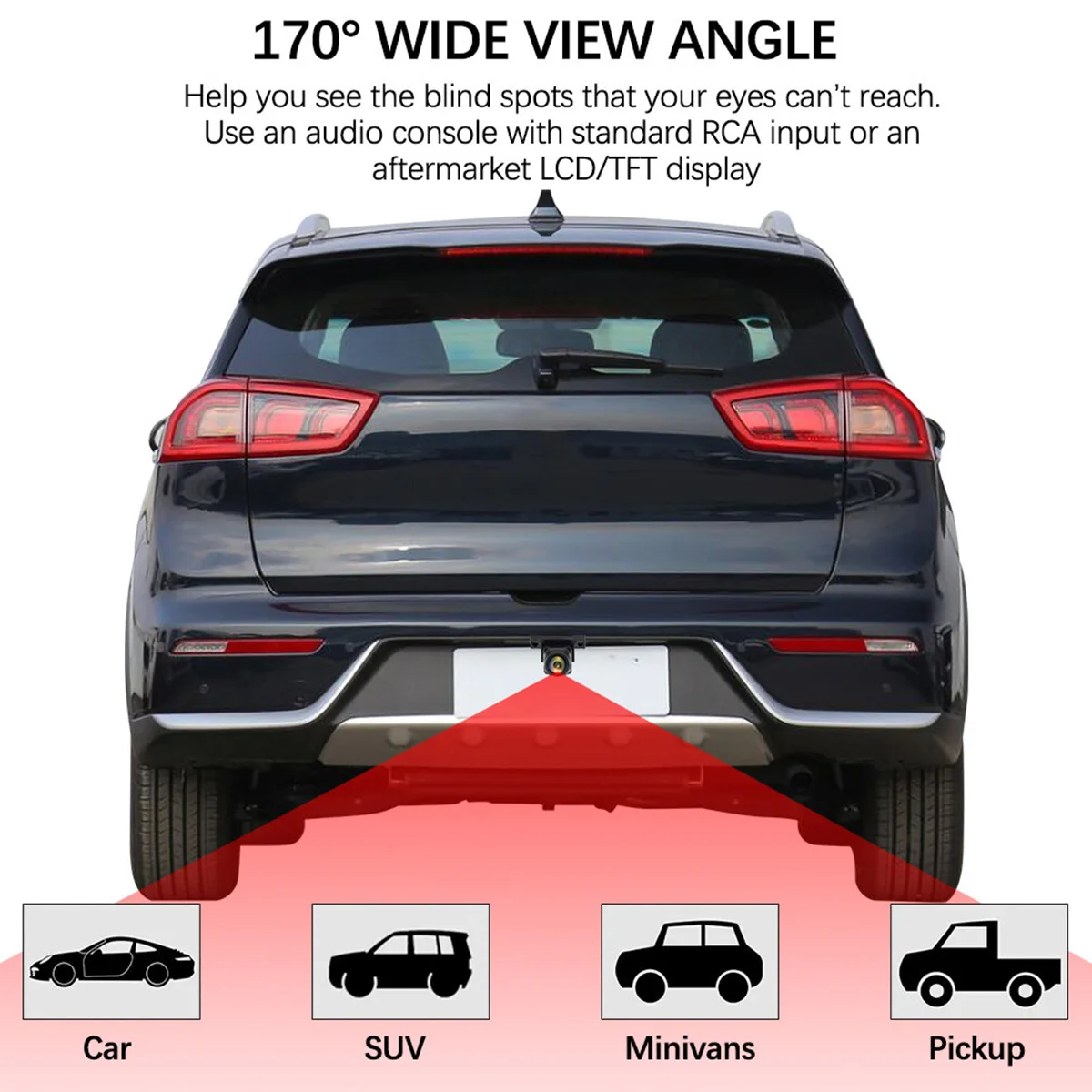 Car Backup Camera Rear View Camera 1080P Clear Anti-Interference 170 Degree Wide Angle Adjustable Vehicle Small Reversing Camera-3
