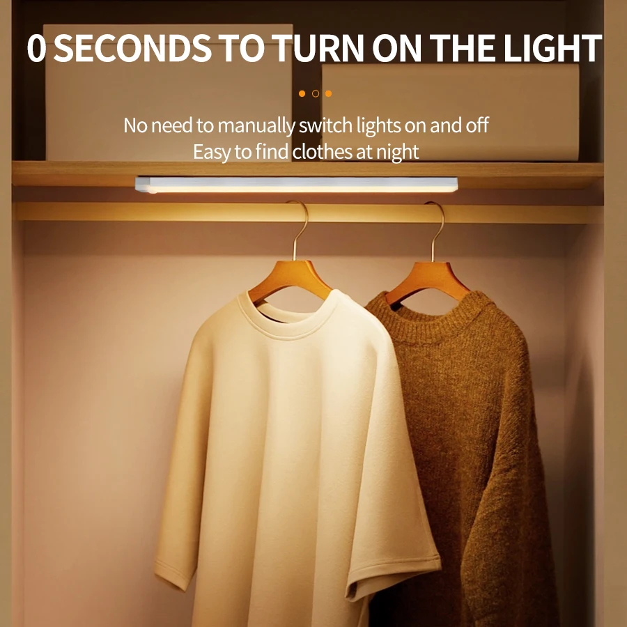 Motion Sensor LED Cabinet Light Rechargeable Induction Night Light Wireless Portable Detector Lamp Kitchen Staircase Backlight-5