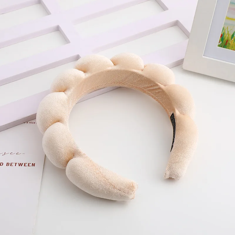 Velvet Hair Band High Skull Top Sponge Fried Dough Twists High Sense Hair Band Hair Accessories Solid Color Hair Band-3