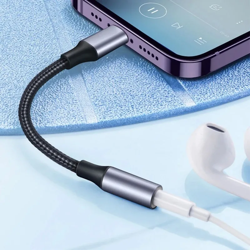 8 Pin to 3.5mm Jack AUX Cable for iPhone 14 13 12 11 Pro Max IOS 14 Male to Female Adapter Headphone Connector Audio Splitter-2