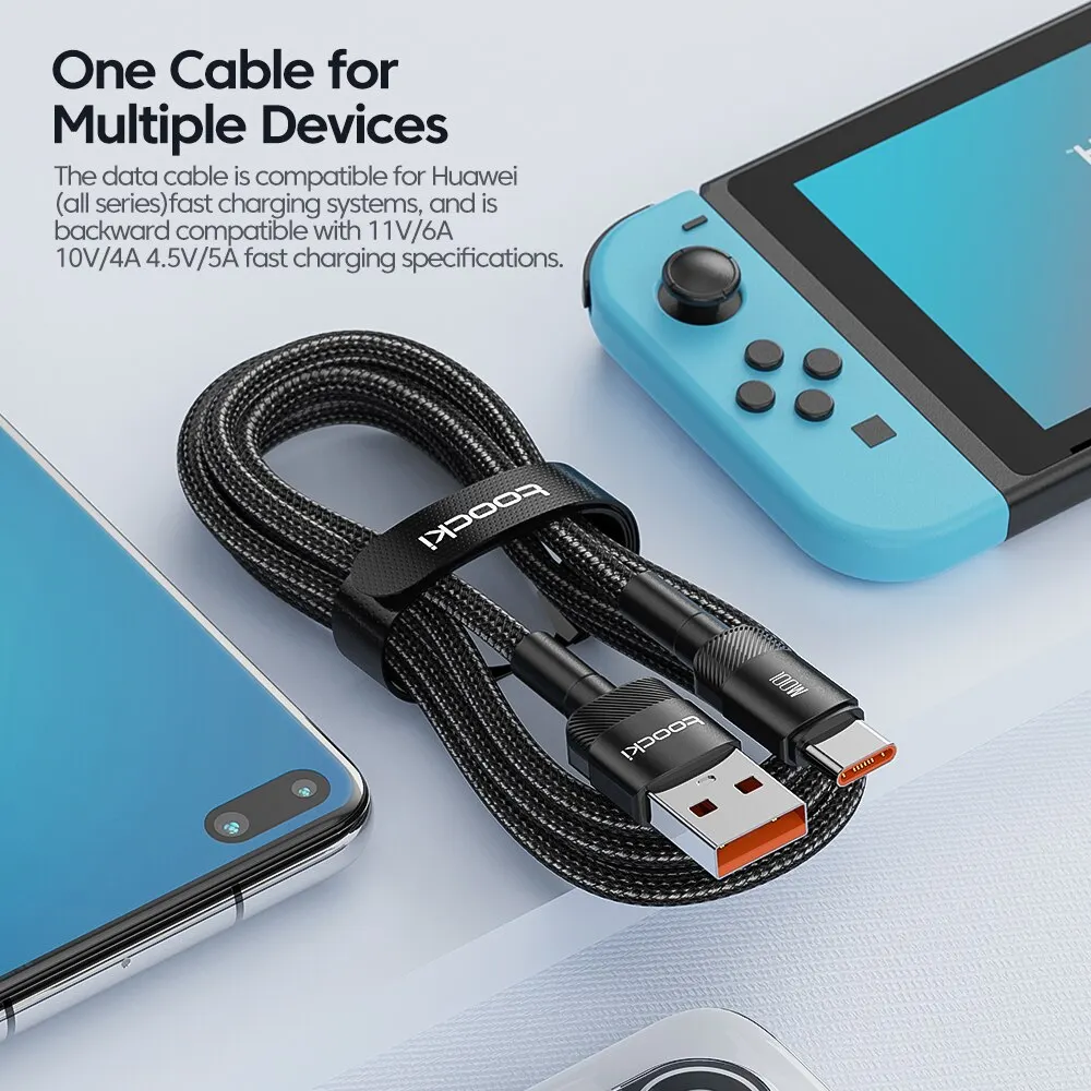 Toocki USB Type C Cable Fast Charging USB C Charger Cord For For iPhone 15 14 13 12 11 Huawei P40 P30 Realme Oppo Oneplus 1m 2m-2