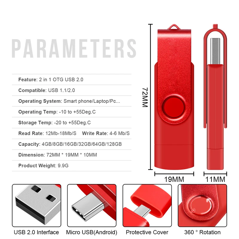 Metal OTG 2 IN 1 Type C pen drive 128GB usb memory stick 4GB 8GB 32GB 64GB 128GB cle usb cle usb flash drive memoria usb-4