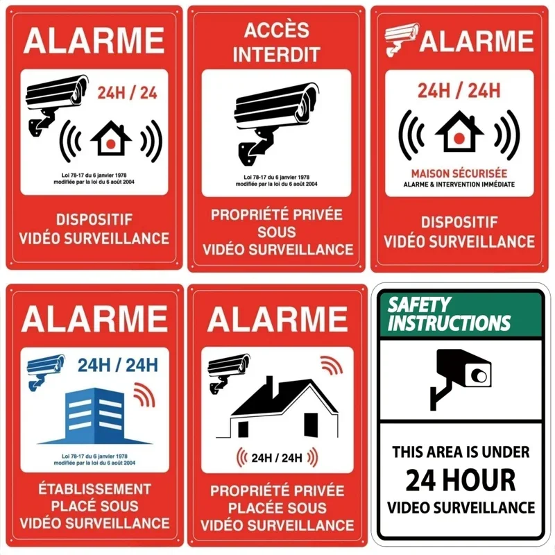 Metal Signage Panel, Video Alarm, Access Prohibits Private Property, Vehicle exit attention, Dogs Sign Guides-3