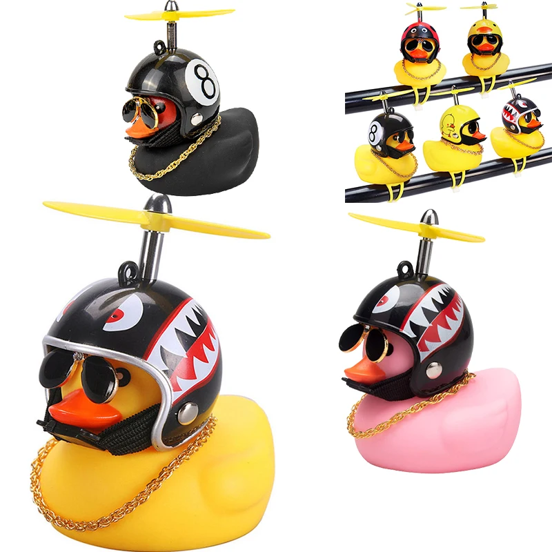 Car Broken Wind Helmet Small Yellow Duck Car Decoration Accessories Wind-breaking Wave-breaking Duck Cycling Decor Goods Gift-2
