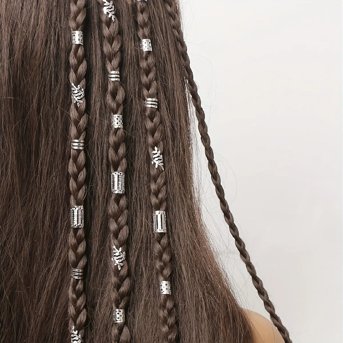 40PCS/Set Elegant Hollow Out Hair Rings With Different Patterns For Women Girls DIY Hair Accessories Loc Hair Jewelry for Braids-5