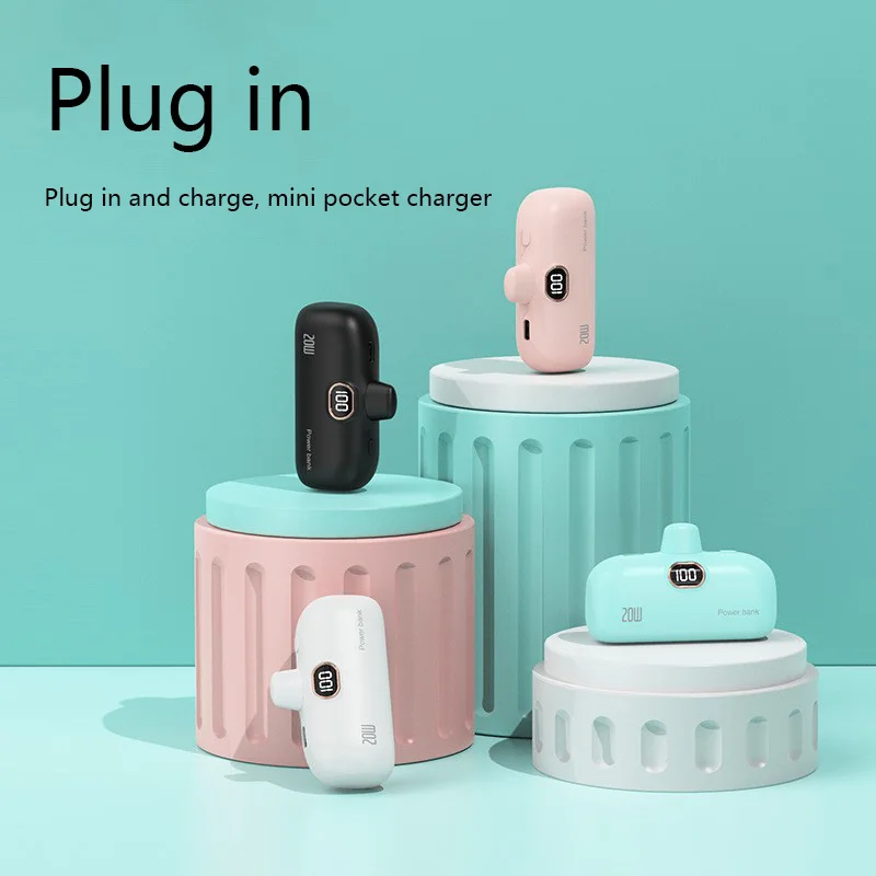 Xiaomi 30000mAh Mini Portable Power Bank Capsule Mobile Power Supply Emergency External Battery Fast Charger For Type-c iPhone-6