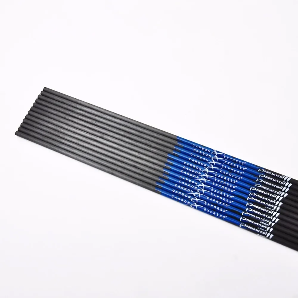 Archery Carbon Arrows Shaft ID4.2mm Spine 400-1000 1.75inch Plastic Vanes 80 Grain Points for Recurve Bow Archery shooting 12pcs-3