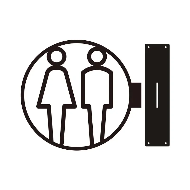 Side-mounted Toilets Plaque Men's and Women's Bathroom Signage Hotel WC Toilet Signage Restroom Reminder Public Toilet Signage-2