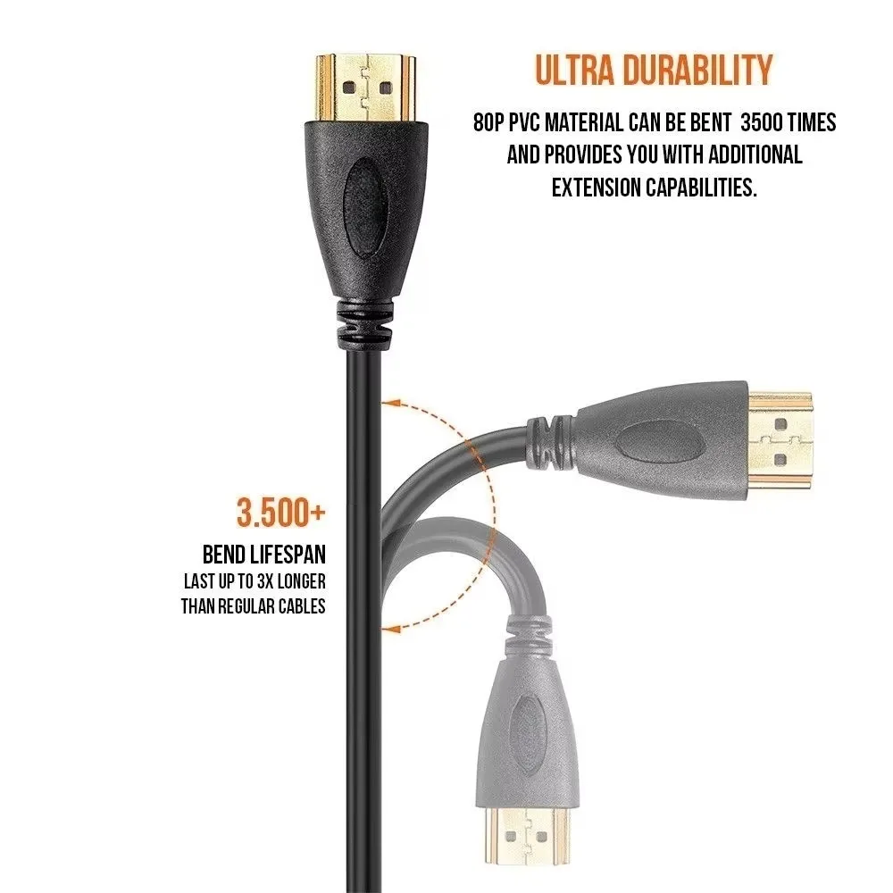 High Speed Male To Male Cable HDMI-compatible 2.0 1080P 3D Audio Video Cables for Laptop PS3 Projector Computer Xbox Cable-3