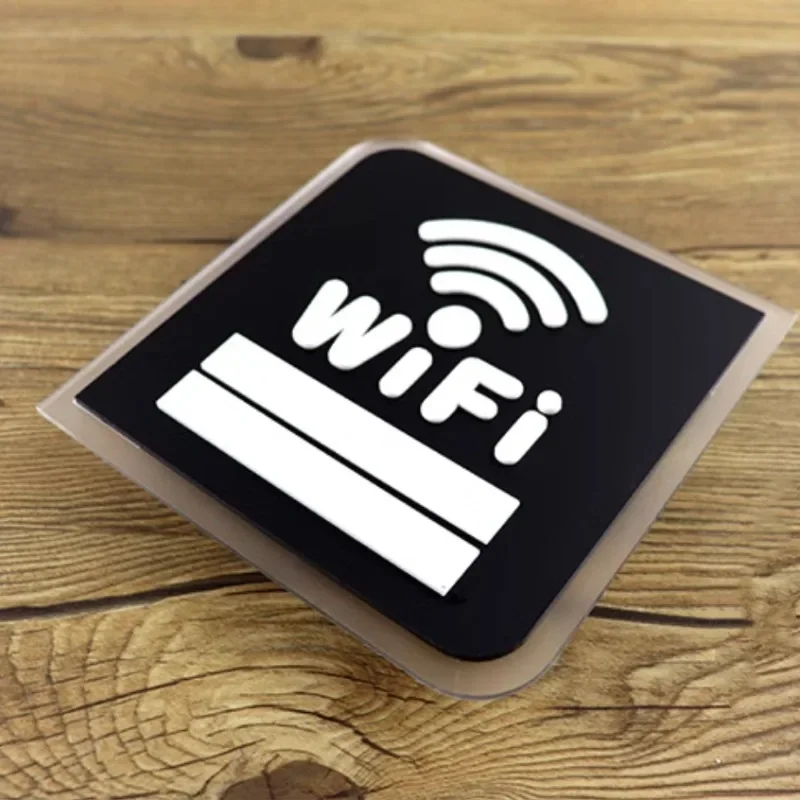 Wifi Sign Acrylic WIFI Reminder Signage for Public Places Shops Handwriting Account and Password Wifi Notice Board Wall Sticker-5