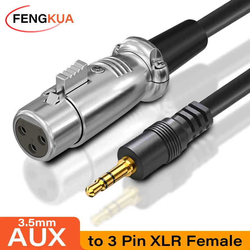 XLR to 3.5mm Audio Cable Microphone Balanced Analog Audio Cord for Audio PC Phone Mixer Amplifiers XLR Female to AUX 3.5mm Jack-6