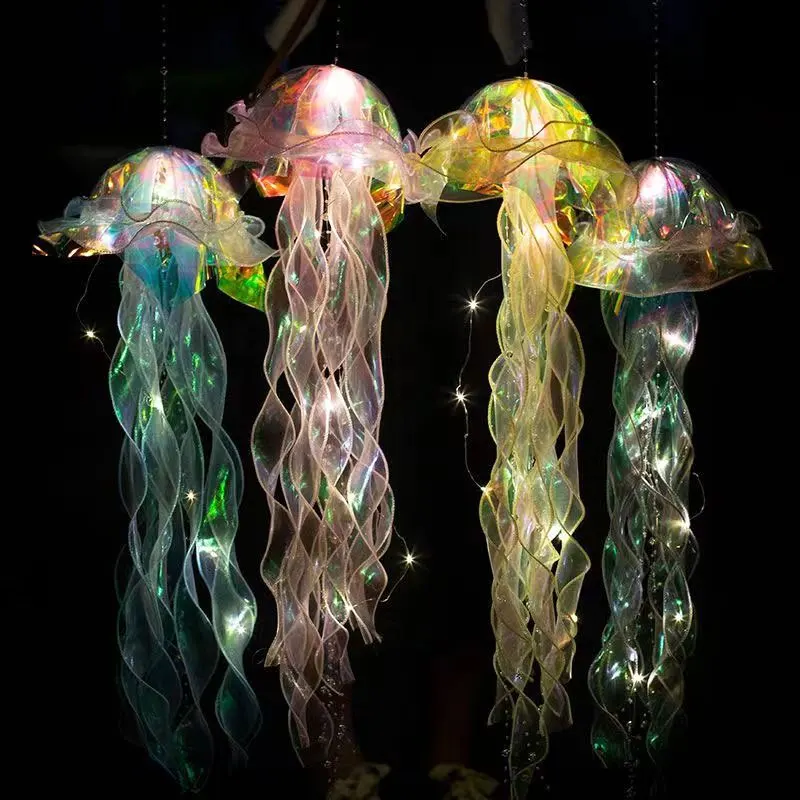 Jellyfish Night Light Lamp Portable Flower Lamp Girl Room Atmosphere Decoration Lamp, Bedroom Night Lamp, Home Decoration-4