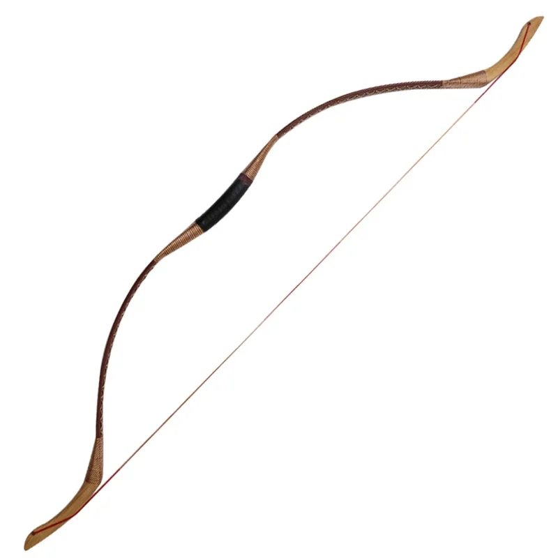Toparchery Archery Wooden Traditional Loogbow, Chinese Ming Dynasty Recurve Bow, Outdoor Shooting Hunting Bow, 30-55lbs Gifts-2