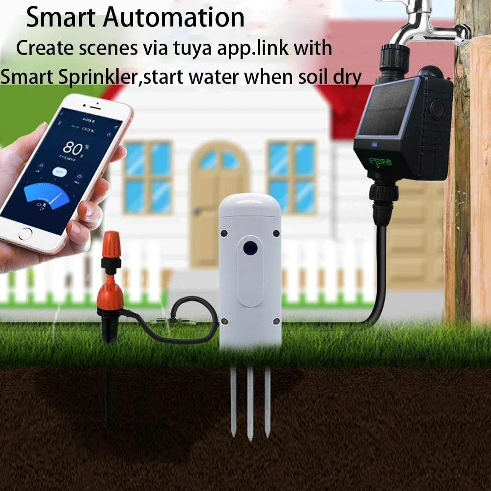 Tuya Smart Zigbee Soil Tester Temperature and Humidity Meter Waterproof Thermohygrometer Garden Automation Irrigation Detector-3