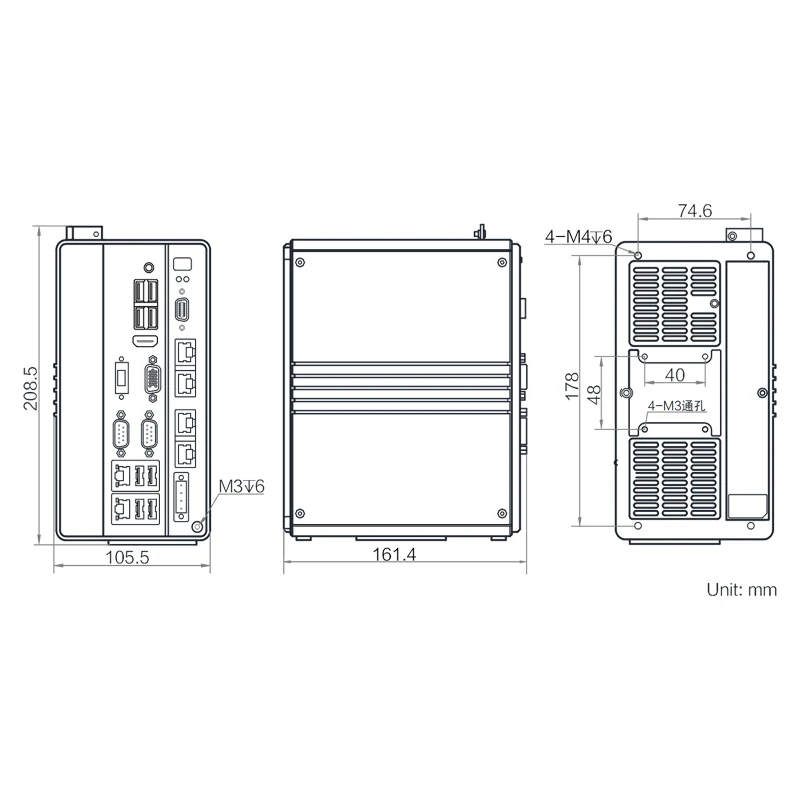 HIKROBOT MV-VC3303P-128G60 I3-8100 I3-8100 8GB+128G SSD+2T HDD Support 4xPOE Machine Vision Controller-2