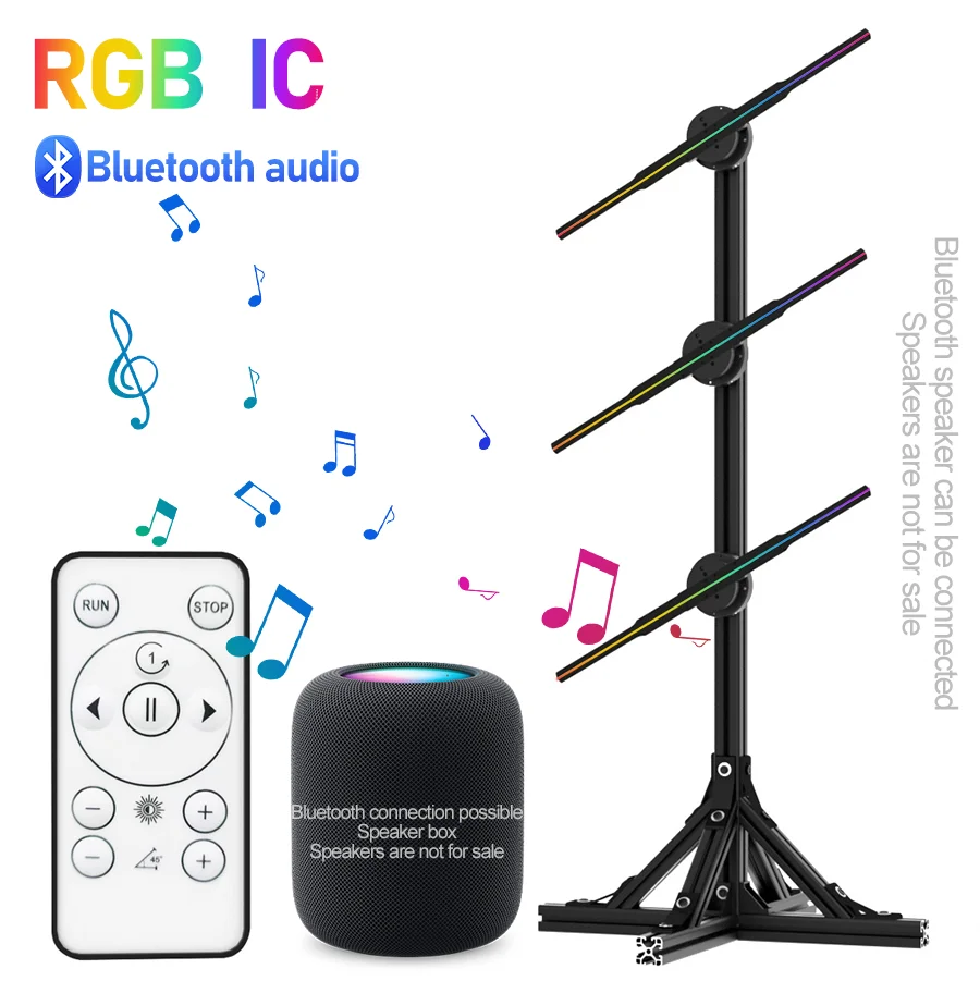 3D Holographic Fan Projector Wifi HD LED Signage Holographic Player Advertising Neon Support Wireless Upload Video Shop Bar