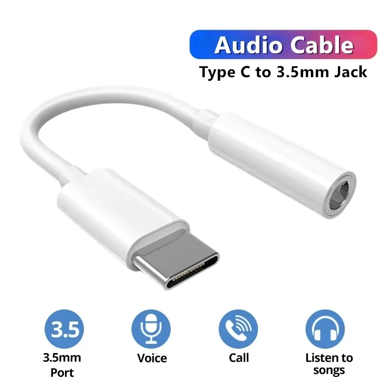 Type C to 3.5mm Jack AUX Audio Adapter Cable for iPhone 15 16 Pro Max 16e Samsung Huawei Xiaomi Redmi POCO Earphone Converter