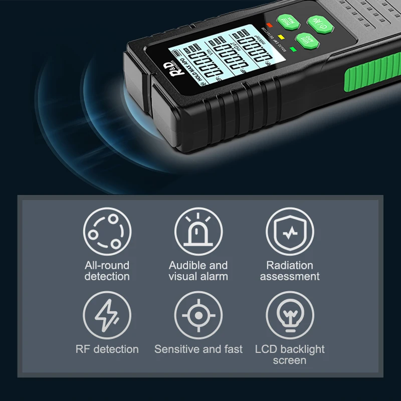 R&D RD630 Electromagnetic Field Radiation Detector Tester EMF Meter Multifunctional Handheld Portable Radio Frequency Warn Meter-2
