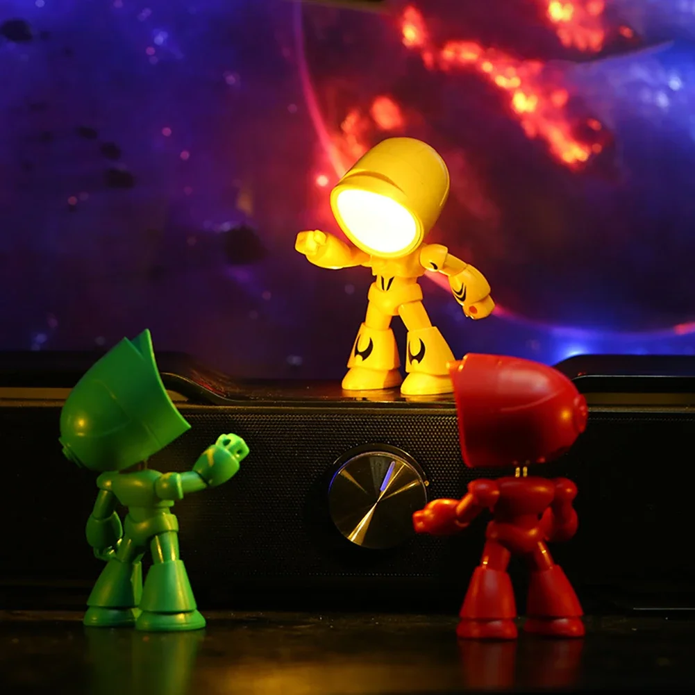 Mini Night Light LED Cartoon Cute Hero Police Desk Lamp Desktop Ornament Bedside Bedroom Table Lights Children Boy Holiday Gifts-6