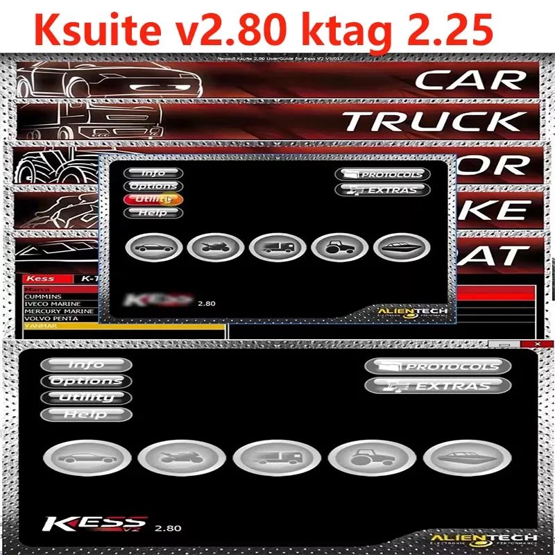 Ksuite 2.8' ECU Programmer Tool Auto Diagnostic Software for Car Truck Bike Tractor Boat - Fix RSA Error KESS V2 V5.017 2025 Hot